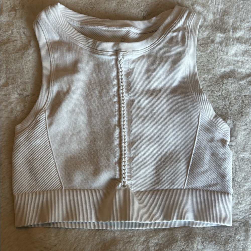Aerie White Ribbed Tank Top